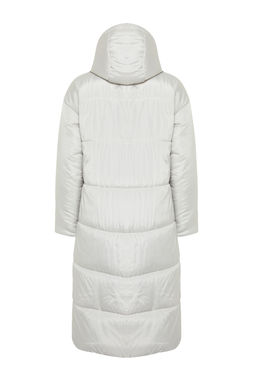 TRENDYOLMILLA Siyah Kapusonlu Su Itici Uzun Sisme Mont TWOAW24MO00136  фото 28