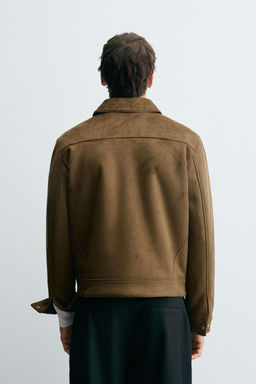 FAUX SUEDE REGULAR FIT JACKET - Zara фото 3