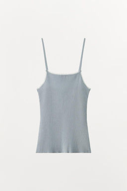 RIBBED KNIT STRAPPY TOP - Zara фото 6