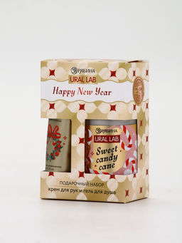 Подарочный набор Happy New Year: гель для душа и крем для рук, Sweet Candy Cane, URAL LAB