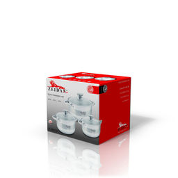 Набор посуды нерж ZEIDAN 6 пр (2л, 3л, 4л) с крыш, арт. Z-50632