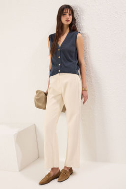 TRENDYOLMILLA Lacivert V Yaka Yelek TWOSS25YE00071  фото 2