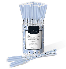Цена за 2 шт. Ручка шариковая на масляной основе LOREX AZURE Slim Soft синяя 0,5 мм, ассорти круглый кор...