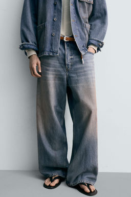 JEANS BAGGY FIT LAVADO EFECTO VINTAGE / Azul medio - Zara фото 5