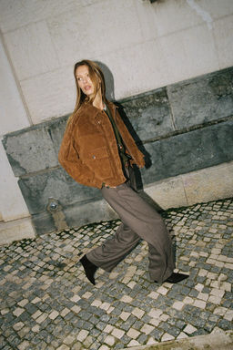STRAIGHT CHECK TROUSERS WITH BELT - Zara фото 11