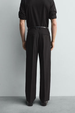 LIMITED EDITION WOOL BLEND TROUSERS WITH PLEATS - Zara фото 3