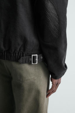 CAZADORA DENIM CUELLO COMBINADO / Negro - Zara фото 7