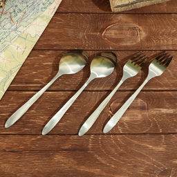 Туристический набор посуды Первая обеденная помощь, 2 тарелки, 2 ложки, 2 вилки - Mode forrest фото 8