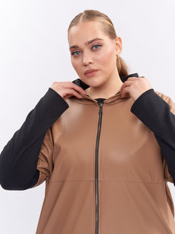 Пальто кожаное PL10209BRW19