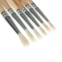 Набор кистей для рисования, коза, 6 штук, № 1, 2, 3, 4, 5, 6, круглые, деревянная ручка, международный размер