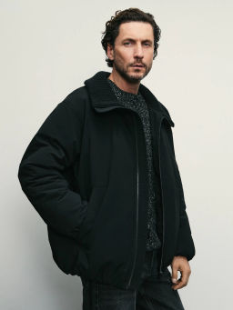 Куртка-бомбер утепленная с широким воротником / Zarina  фото 9