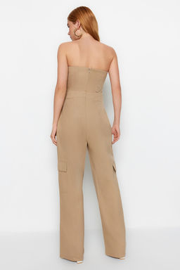 Camel Kargo Cepli Straplez Yaka Maxi Dokuma Tulum TWOSS23TU00192