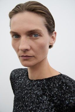 ZW COLLECTION SEQUINNED DRESS WITH SHOULDER PADS - Zara фото 2