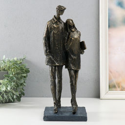 Фигурка полистоун Молодая пара, под металл, 13.4?11.8?34 см