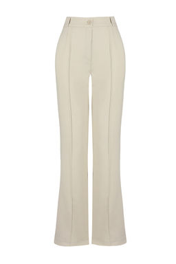 Vizon Straight/Duz Kesim Yuksek Bel Nervur Dikisli Dokuma Pantolon TWOSS21PL0093