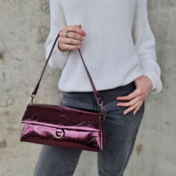 Женская кожаная сумка багет 0048-17