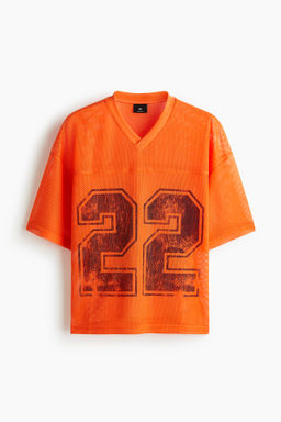 Oversized Fit Printed mesh T-shirt