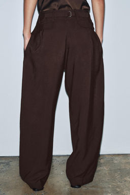 ZW COLLECTION CARROT TROUSERS WITH BUCKLE - Zara фото 3