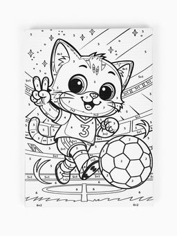 Картина по номерам «Пушистый футболист», 21×15 см