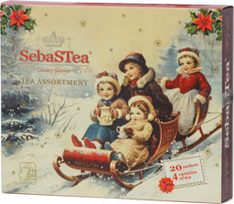SebaSTea. Новый год. Vintage. Дети на санях карт.упаковка, 20 пак.