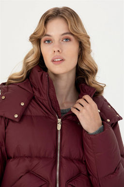 Женское бордовое пальто Неожиданная скидка в корзине - U.s. polo assn фото 2