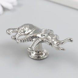 Ручка для шкатулки металл «Индийский слон», серебро, 3.3×5.8 см