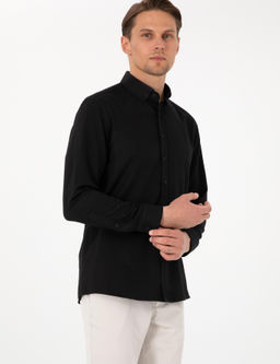 Siyah Oxford Slim Fit Kolay _t_lenebilir G_mlek - Pierre cardin фото 3
