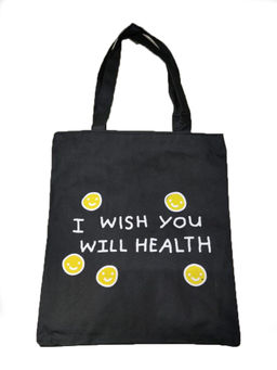 Сумка шоппер черная с цветными принтами в ассортименте - Storyland фото 17