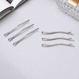 Цена за 6 шт. Невидимки для волос «Волна», набор 6 шт., 5.5 см, серебро