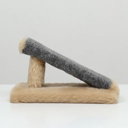 Когтеточка Горка мини-версия, 29 х 14 х 14 см, ковролин, светло-коричневая - Пижон фото 3