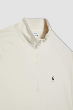 DeFactoFit Длинная футболка с воротником-стойкой и длинными рукавами для спортсменов  фото 9