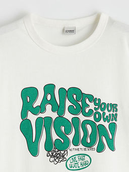 Bisiklet Yaka Bask?l? Erkek ?ocuk Ti??rt