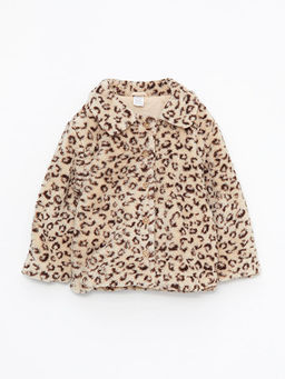 G?mlek Yaka Uzun Kollu Desenli K?z Bebek Mont