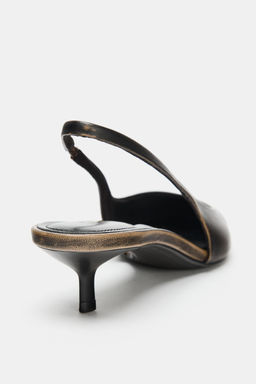 LEATHER SLINGBACK SHOES - Zara фото 5