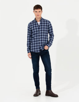 Lacivert Slim Fit Uzun Kollu G_mlek