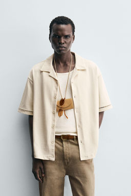 COMFORT SHIRT WITH OPENWORK DETAIL - Zara фото 2