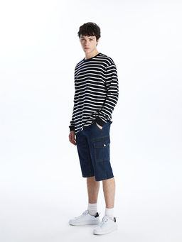 Standart Kal?p Erkek Jean Bermuda