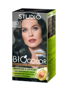 Стойкая Крем-Краска д/в "СТУДИО Biocolor" 1.0 Чёрный, (50/50/15 мл).12 /55798/