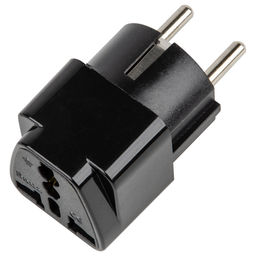 S-GES1-10S BLACK Переходник сетевой, 10А, 2500Вт, с заземлением. Черный. ТМ Uniel