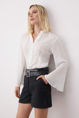 Antrasit Kase Cift Kemerli City Boy Sort & Bermuda TWOAW26SR00017 - Trendyolmilla фото 2