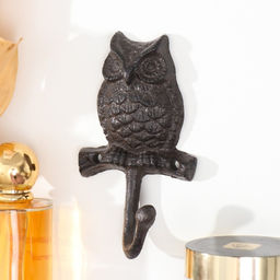 Настенный крючок декоративный «Филин», чугун, панно-ключница, 12×7×3 см