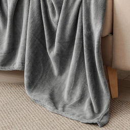 Плед «Этель», 200×220 см, корал-флис, серый