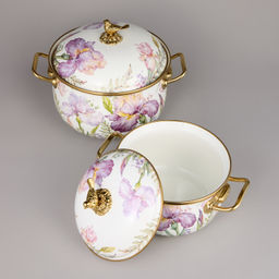 НАБОР КАСТРЮЛЬ AGNESS ЭМАЛИРОВАННЫХ СЕРИЯ IRISES, 4ПР. 2,1Л И 3,8Л фото 8