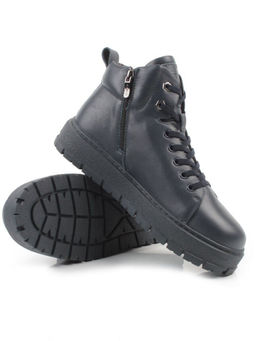 05-AW1010-2M DK. BLUE Ботинки зимние мужские (натуральная кожа, натуральный мех)