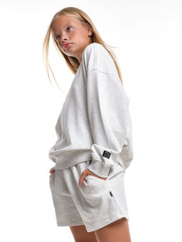 Свитшот для девочки 22-7633 св.серый - Mini maxi фото 18