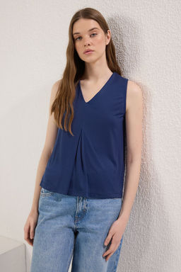 Trendyolmilla Tas More Sustainable Modal Ak?skan Kumasl? Regular Kal?p Pilili Orme Bluz TWOSS25BZ00401
