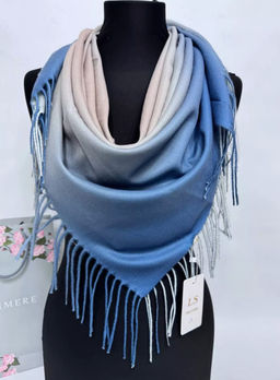 K13584 Палантин 100/100 хлопок СИНИЙ