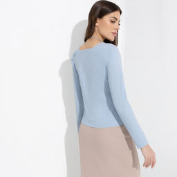 Блуза, Аппетитные формы (небесный свет, с поясом) - Charutti фото 5