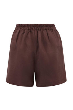Kahverengi Premium Dokuma 100% Keten Plaj Sort TBESS26SR00014 - Trendyolmilla фото 2