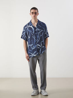 Regular Fit K?sa Kollu Desenli Erkek G?mlek